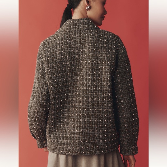 Anthropologie Avec Les Filles Pearl Embellished Bomber Jacket - Picture 2 of 5